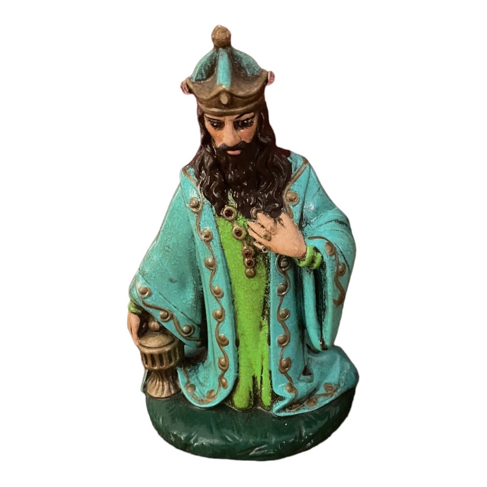 Holland Mold Nativity figure Kneeling WISE MAN Jeweled Hobbyist Replacement VTG - Picture 6 of 12